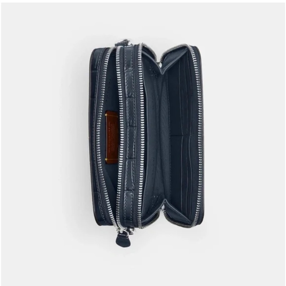 NWT Coach Charter Crossbody 19 Navy Crocodile Embossed - Picture 6 of 6